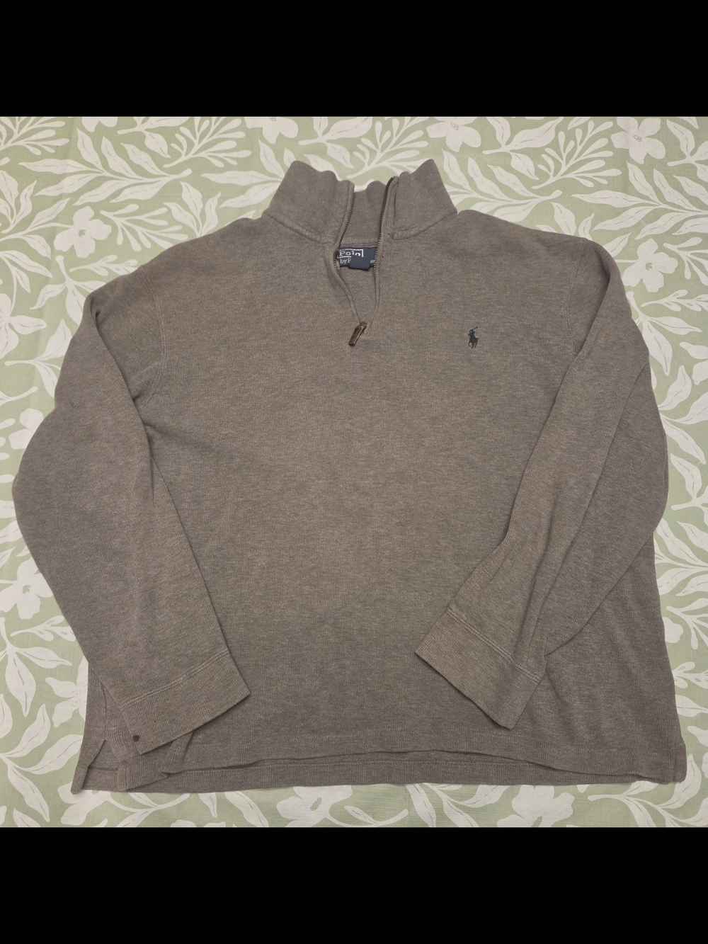 Polo by Ralph Lauren Men's Zip-Neck Sweater in Grey